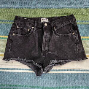 Agolde black denim high waisted shorts size 25...